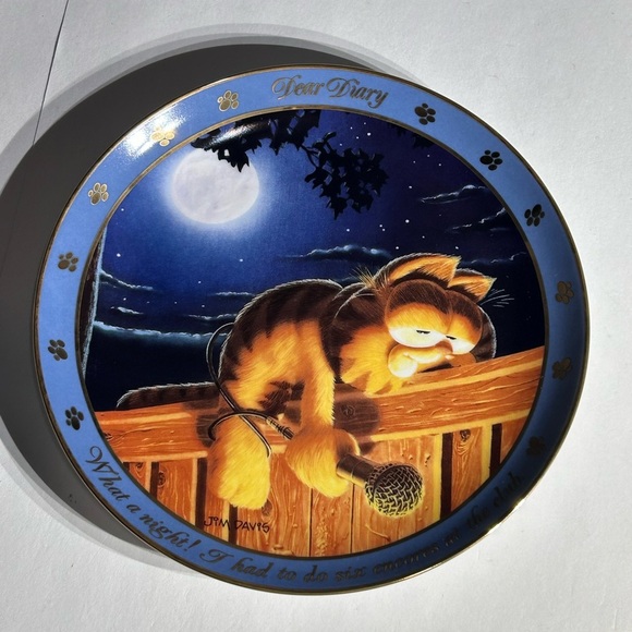 GARFIELD CAT Jim Davis "Dear Diary" Danbury Mint Plates Lot Of 4 - Picture 3 of 10